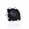Black onyx silver ring