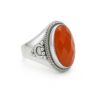 Red onyx silver ring