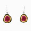 Glass watermelon tourmaline earring