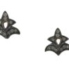 Crystal Leaf Studs black gold plated