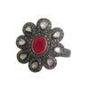 Ruby with polki diamond two tone ring