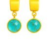 Sky blue copper doublet stone gold plated earring