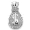 CZ Stone Silver Dollar Pendant