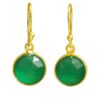Malachite doublet stone gold plated earring