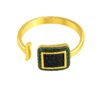 Fish leather with emerald gold plated ring