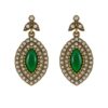 Cz with emerald turkish style earring