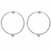 Pair Of Textured Finish 925 Silver Hoop Earrings