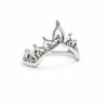 Pure 925 Silver Crown Ring With Floral Cutouts