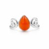 SILVER CARNELIAN STONE RING