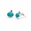 SILVER GARNET & TURQUOISE STONE EARRINGS