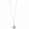 SILVER ROUGH AQUAMARINE STONE PENDANT NECKLACE