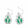EARRINGS ARE CRAFTED IN PURE SILVER WITH NATURAL GREEN ONYX STONES