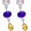 ELEGANT MULTI-STONE STERLING SILVER EARRINGS
