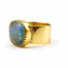 HANDCRAFTED GOLD-PLATED RING WITH LABRADORITE STONE