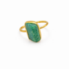 PREMIUM GOLD PLATED 925 SILVER EMERALD RING