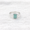 925 STERLING SILVER AMAZONITE & SMOKY QUARTZ RING