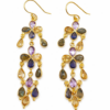 PREMIUM GOLD PLATED 925 SILVER MULTI STONE EARRINGS